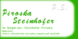 piroska steinhofer business card